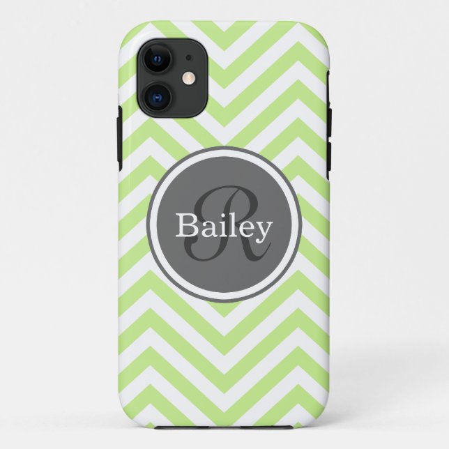 Coques Case-Mate iPhone Monogramme de fromage vert à la menthe (Dos)