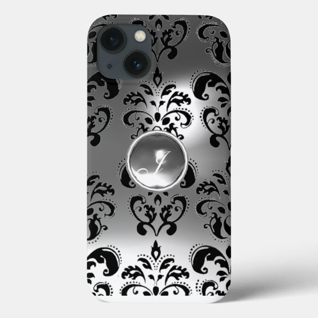 COQUES Case-Mate iPhone MONOGRAMME DE GEM BLACK WHITE (Verso)