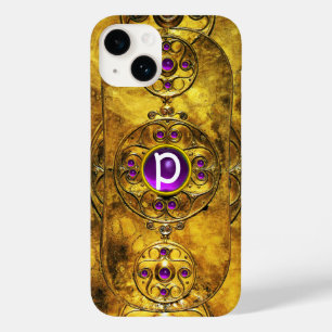 COQUES POUR iPhone MONOGRAMME DE GEM DE L'AMÉTHYSTE DE L'ÉCHELLE DE G