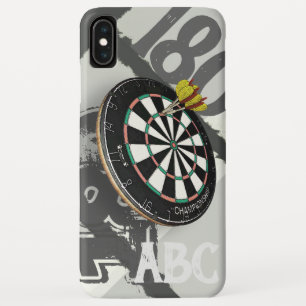 Coque Pour iPhone XS Max Monogramme de la cible 180 de joueur de dards