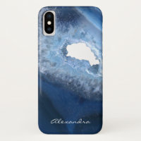 Monogramme de la géode d'âge bleu foncé