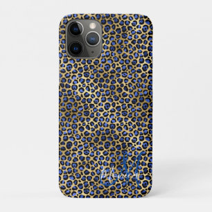 Case-Mate iPhone Case Monogramme de la marine et de l'or Cheetah