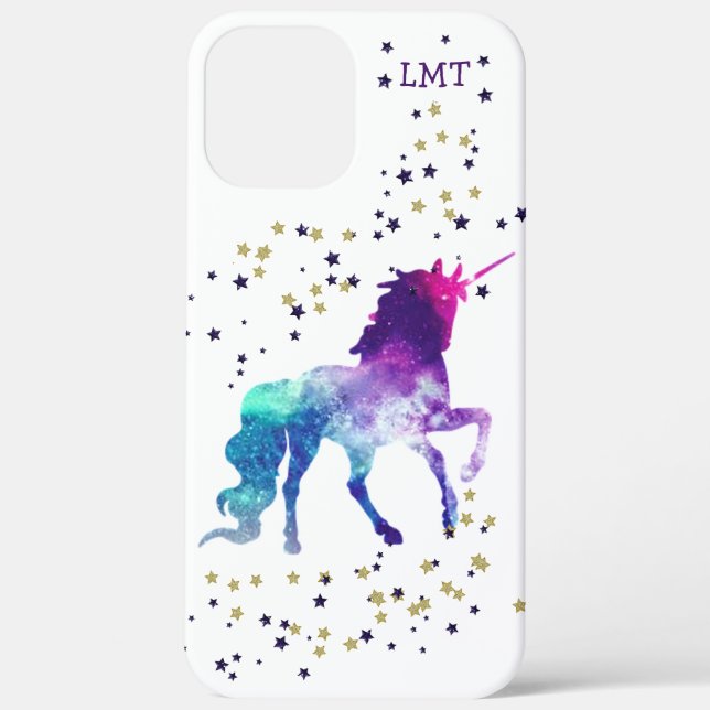 Coques Case-Mate iPhone Monogramme de licorne violette (Verso)