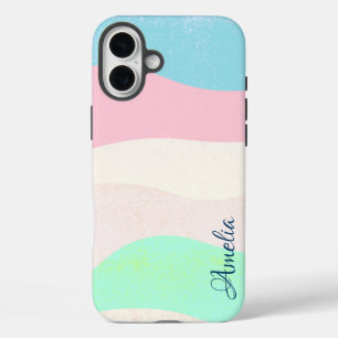 Coques iPhone 16 Plus Monogramme de ligne rétro élégant moderne