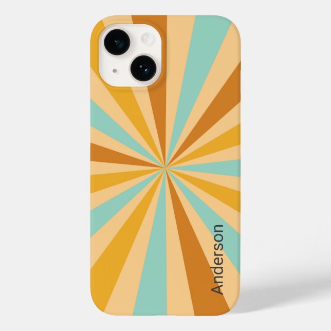 Coques Case-Mate iPhone Monogramme de ligne rétro élégant moderne (Verso)