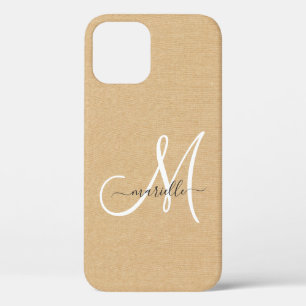 Case-Mate iPhone Case Monogramme de lin de paille légère