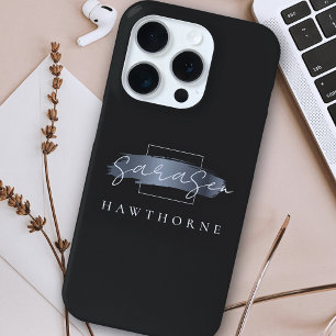 Coque iPhone 15 Pro Monogramme de luxe Moderne minimaliste Pinceau noi