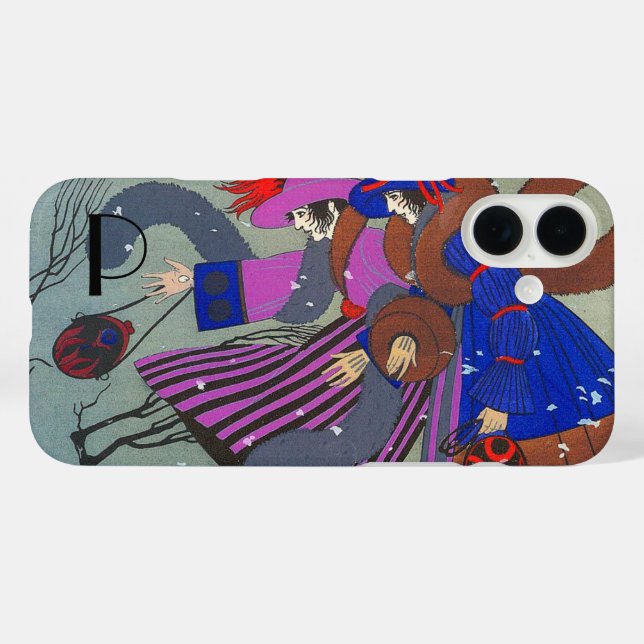 COQUES Case-Mate iPhone MONOGRAMME DE MODE NEIGE HIVER (Verso (horizontal))