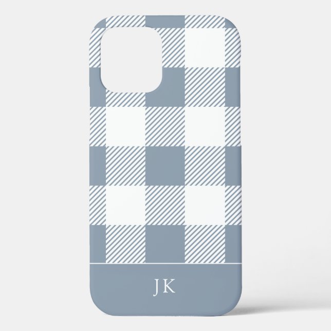 Coques Case-Mate iPhone Monogramme de Motif bleu roux (Verso)