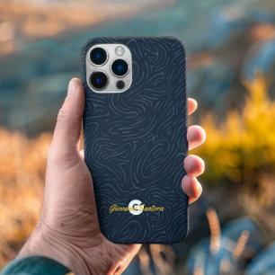 Coque iPhone 15 Pro Max Monogramme de Motif de la marine Abstraite moderne