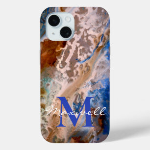 Coque Pour iPhone 15 monogramme de mousse d'eau motif Abstraite de plag