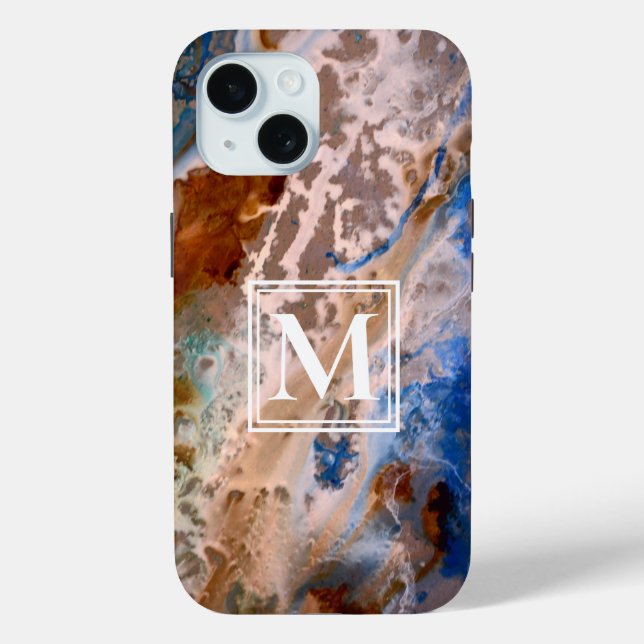 Coques Case-Mate iPhone monogramme de mousse d'eau motif Abstraite de plag (Verso)