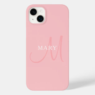 Coque Pour iPhone 14 Plus Monogramme de nom élégant Rose clair