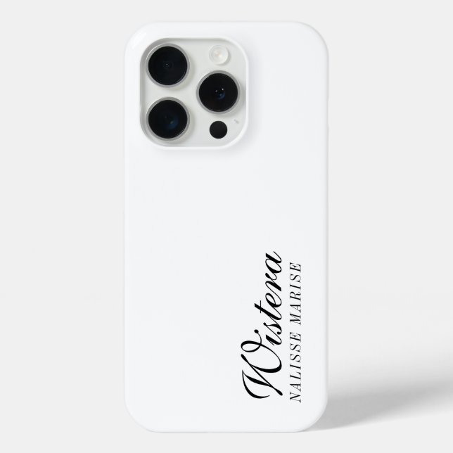 Coques Case-Mate iPhone Monogramme de nom noir et blanc moderne (Verso)