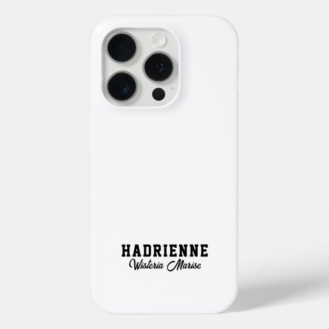 Coques Case-Mate iPhone Monogramme de nom noir et blanc moderne (Verso)