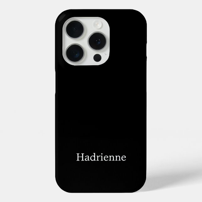 Coques Case-Mate iPhone Monogramme de nom noir et blanc moderne (Verso)