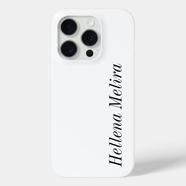 Coques Case-Mate iPhone Monogramme de nom noir et blanc moderne (Verso)