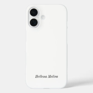 Coque Pour iPhone 16 Monogramme de nom noir et blanc moderne