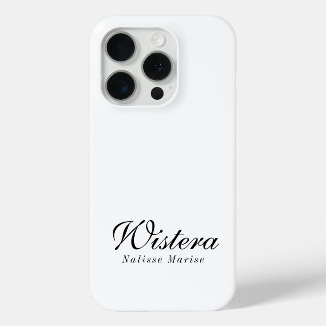 Coques Case-Mate iPhone Monogramme de nom noir et blanc moderne (Verso)