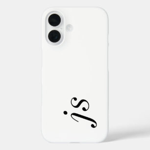 Coque Pour iPhone 16 Monogramme de nom noir et blanc moderne