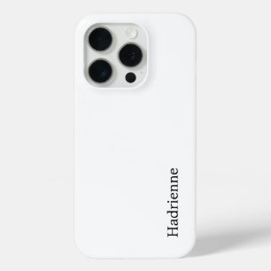Coque iPhone 15 Pro Monogramme de nom noir et blanc moderne