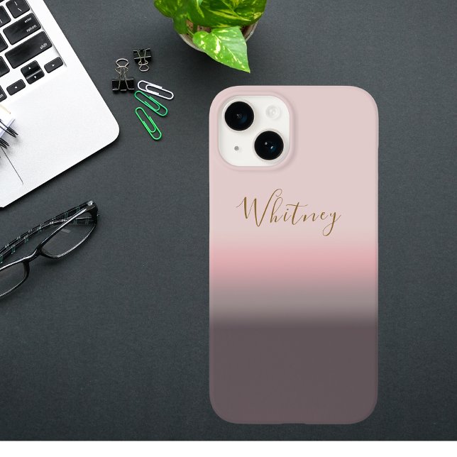 Coques Case-Mate iPhone Monogramme de nom personnalisé moderne rose (Créateur téléchargé)