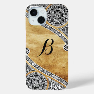 Coque Pour iPhone 15 MONogramme de parchemin ARCHITECTURE RENAISSANCE