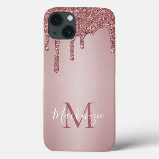Coques Case-Mate iPhone Monogramme de Parties scintillant de gouttelettes  (Verso)
