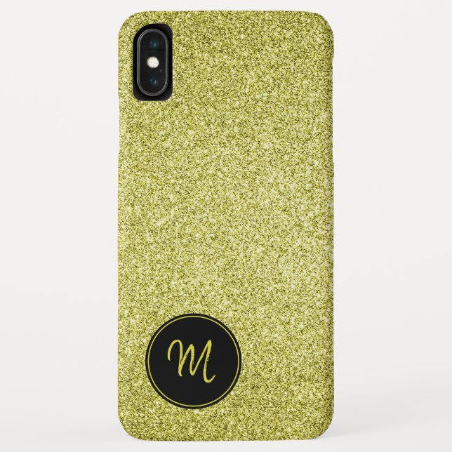 Coques Case-Mate iPhone Monogramme de Parties scintillant Gold Faux minima (Dos)