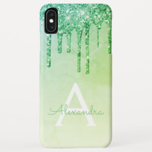 Case-Mate iPhone Case Monogramme de Parties scintillant Green Luxury Bli