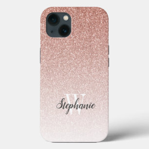 Case-Mate iPhone Case Monogramme de Parties scintillant or Rose moderne