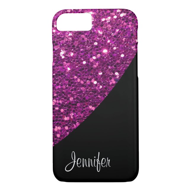 Coques Case-Mate iPhone Monogramme de parties scintillantes de dames (Dos)