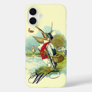 Coques iPhone 16 Plus MONOGRAMME DE PÊCHE, crème