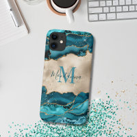 Monogramme de pierre d'âge Turquoise Turquoise & O
