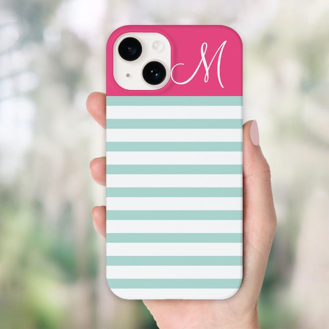 Coques Case-Mate iPhone Monogramme de pinte et de pointes roses (Créateur téléchargé)