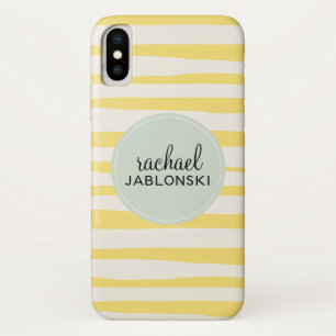 Etui iPhone Case-Mate Monogramme de rayures jaunes modernes