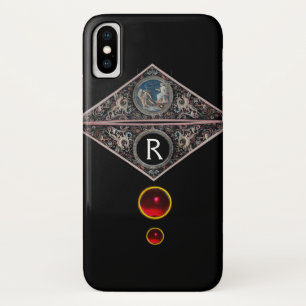 Case-Mate iPhone CASE MONOGRAMME DE RENAISSANCE AVEC GEMMES ROUGES EN RU