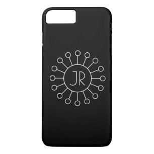 Case-Mate iPhone Case Monogramme de style Logo Vintage cool   Noir et bl