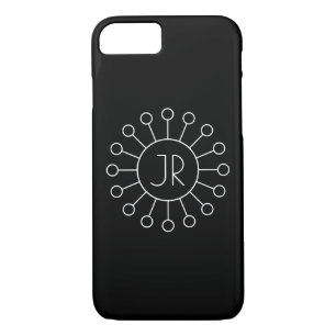 Case-Mate iPhone Case Monogramme de style Logo Vintage cool Noir et bl