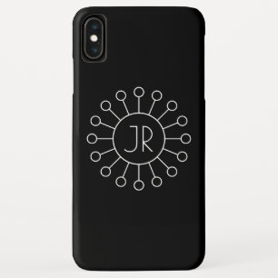 Case-Mate iPhone Case Monogramme de style Logo Vintage cool   Noir et bl