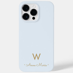 Coque Pour Pour iPhone 14 Pro Max Monogramme de style manuscrit Moderne Bleu Poussié