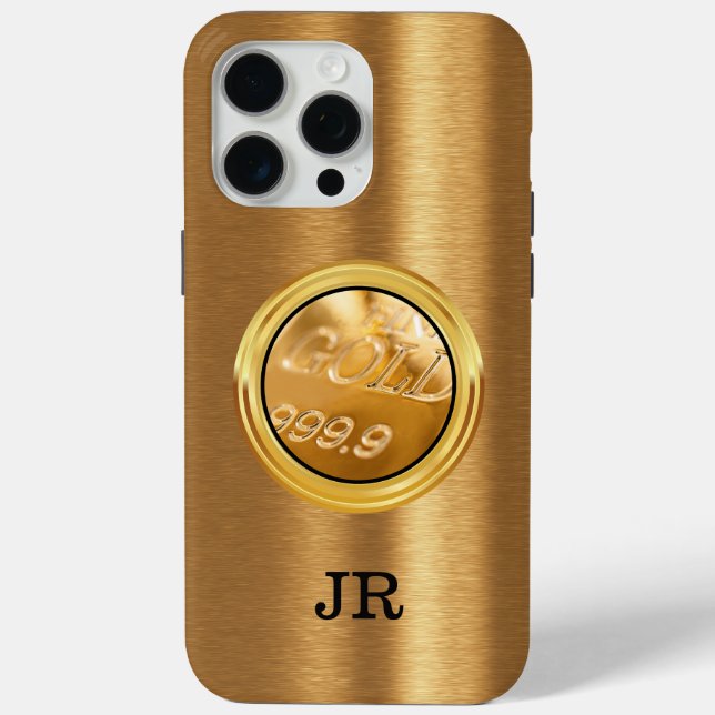 Coques Case-Mate iPhone Monogramme de thème Classé Gold Bar (Verso)