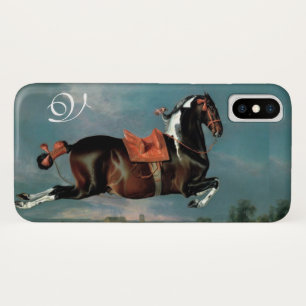 Coque iPhone X Monogramme d'élevage du Cheval Piebald "Cehero"