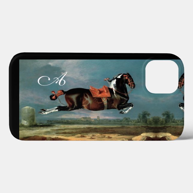 Coques Case-Mate iPhone Monogramme d'élevage du Cheval Piebald "Cehero" (Verso (horizontal))
