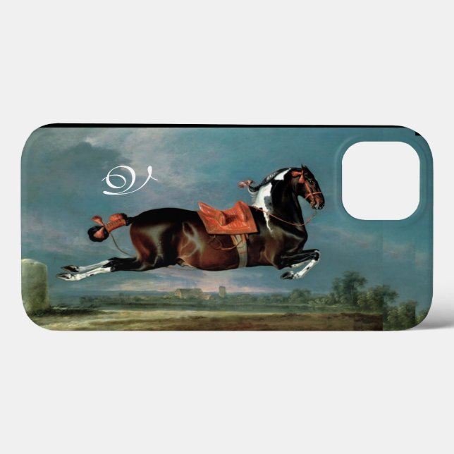 Coques Case-Mate iPhone Monogramme d'élevage du Cheval Piebald "Cehero" (Verso (horizontal))