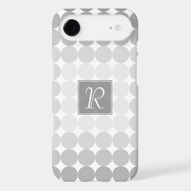 Coques Case-Mate iPhone Monogramme des cercles gris modernes (Verso)