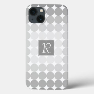 Coques Pour iPhone Monogramme des cercles gris modernes