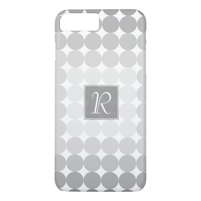 Coques Case-Mate iPhone Monogramme des cercles gris modernes (Dos)