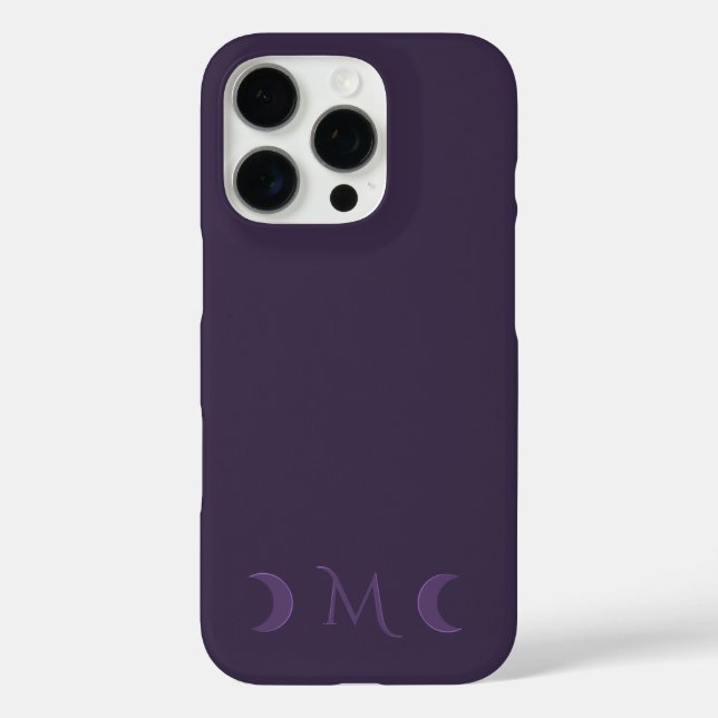 Coques Case-Mate iPhone Monogramme des lunes de croissant de violet poussi (Verso)