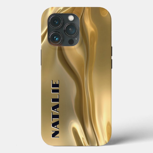 Coques Case-Mate iPhone Monogramme d'huile d'or Glam (Verso)
